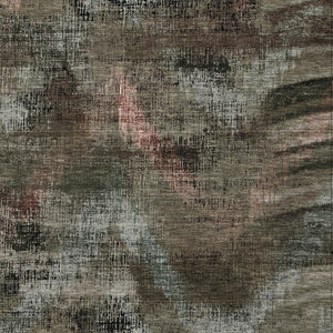 Homeroots 3' Brown Taupe And Salmon Abstract Washable Area Rug For Indoor And Outdoor Spaces, Durable Design 5' X 8' Polyester 587117