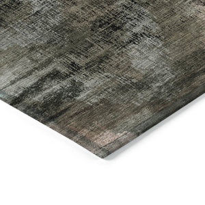 Homeroots 3' Brown Taupe And Salmon Abstract Washable Area Rug For Indoor And Outdoor Spaces, Durable Design 8' X 10' Polyester 587119