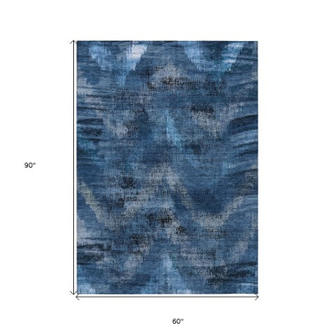 Homeroots 3' Brown Taupe And Salmon Abstract Washable Area Rug For Indoor And Outdoor Spaces, Durable Design 5' X 8' Polyester 587123