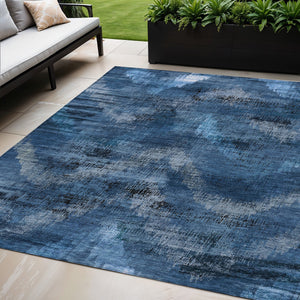 Homeroots 3' Brown Taupe And Salmon Abstract Washable Area Rug For Indoor And Outdoor Spaces, Durable Design 5' X 8' Polyester 587123