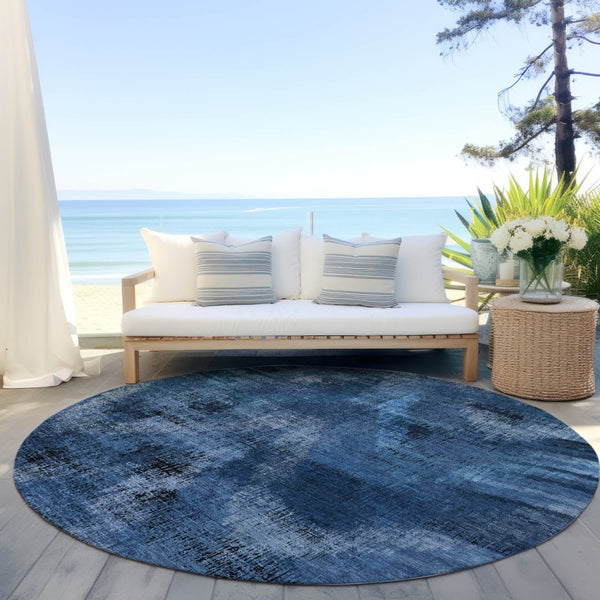 Homeroots 3' Brown Taupe And Salmon Abstract Washable Area Rug For Indoor And Outdoor Spaces, Durable Design 8' Round Polyester 587124