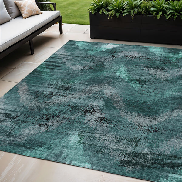 Homeroots 3' Brown Taupe And Salmon Abstract Washable Area Rug For Indoor And Outdoor Spaces, Durable Design 5' X 8' Polyester 587129