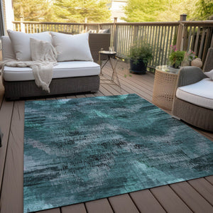 Homeroots 3' Brown Taupe And Salmon Abstract Washable Area Rug For Indoor And Outdoor Spaces, Durable Design 5' X 8' Polyester 587129