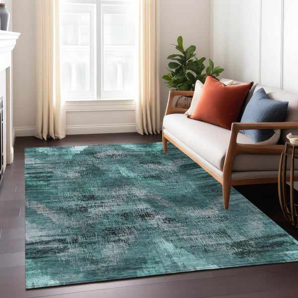 Homeroots 3' Brown Taupe And Salmon Abstract Washable Area Rug For Indoor And Outdoor Spaces, Durable Design 8' X 10' Polyester 587131