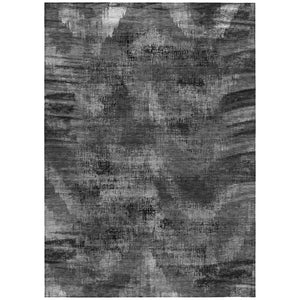 HomeRoots 5' Modern Gray Charcoal and Silver Abstract Area Rug for Stylish Indoor and Outdoor Spaces 5' X 8' 587135