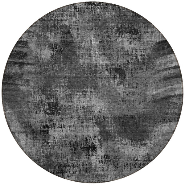 Homeroots 3' Brown Taupe And Salmon Abstract Washable Area Rug For Indoor And Outdoor Spaces, Durable Design 8' Round Polyester 587136