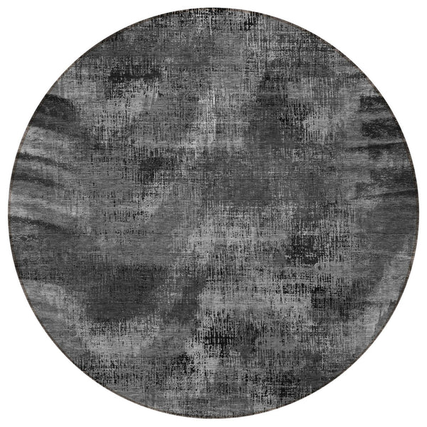 Homeroots 3' Brown Taupe And Salmon Abstract Washable Area Rug For Indoor And Outdoor Spaces, Durable Design 8' Round Polyester 587136