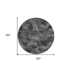 Homeroots 3' Brown Taupe And Salmon Abstract Washable Area Rug For Indoor And Outdoor Spaces, Durable Design 8' Round Polyester 587136