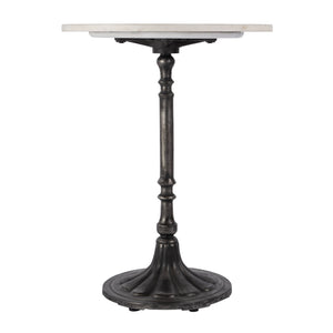 Butler Specialty Elio Round Marble Accent Table: Elegant Iron Base, Timeless Style For Living Room & Dining Spaces White And Black Iron,Marble,Mdf 5871389-butler