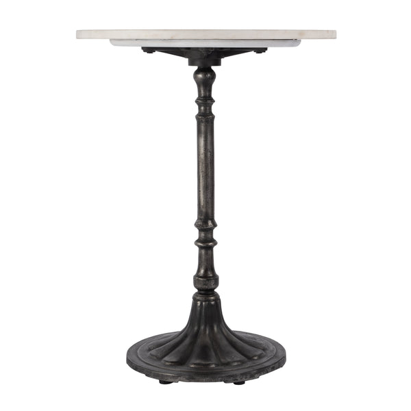 Butler Specialty Elio Round Marble Accent Table: Elegant Iron Base, Timeless Style For Living Room & Dining Spaces White And Black Iron,Marble,Mdf 5871389-butler