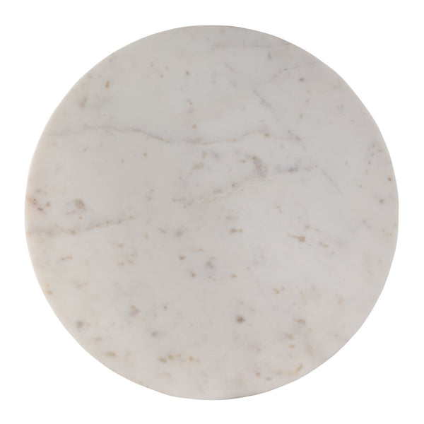 Butler Specialty Elio Round Marble Accent Table: Elegant Iron Base, Timeless Style For Living Room & Dining Spaces White And Black Iron,Marble,Mdf 5871389-butler