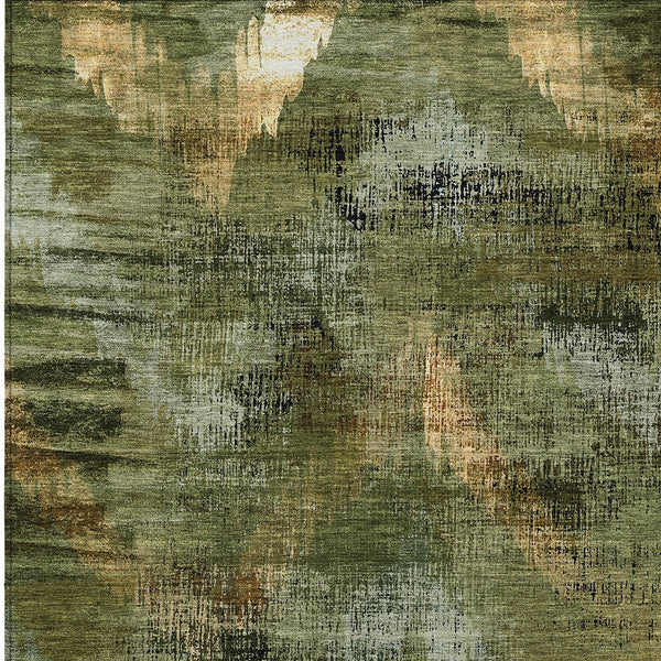 Homeroots 3' Brown Taupe And Salmon Abstract Washable Area Rug For Indoor And Outdoor Spaces, Durable Design 3' X 5' Polyester 587140