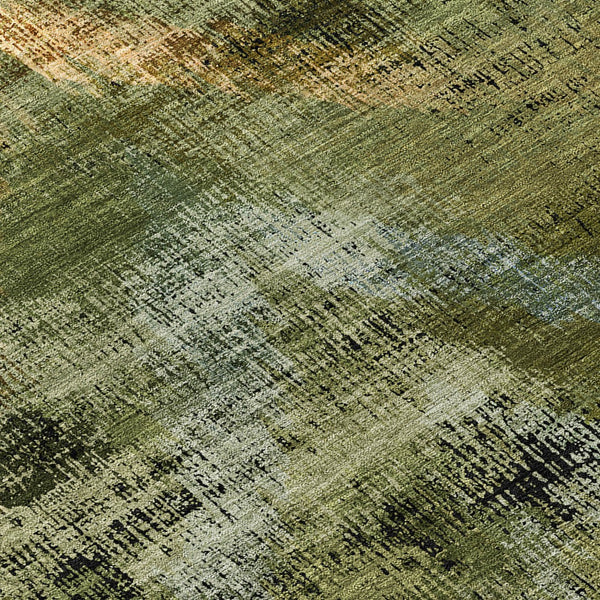 Homeroots 3' Brown Taupe And Salmon Abstract Washable Area Rug For Indoor And Outdoor Spaces, Durable Design 8' Round Polyester 587142