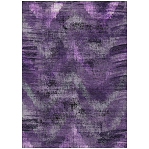 HomeRoots 5' Abstract Purple Lavender and Gray Washable Area Rug for Indoor and Outdoor Living Spaces 8' X 10' 587149