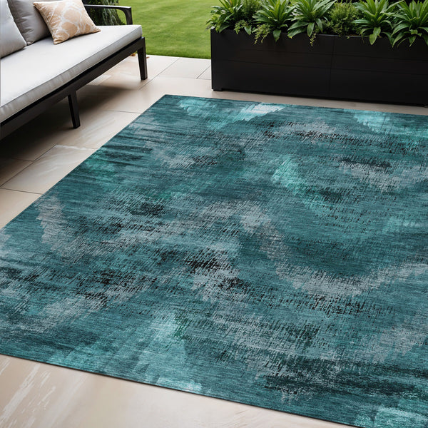 Homeroots 3' Brown Taupe And Salmon Abstract Washable Area Rug For Indoor And Outdoor Spaces, Durable Design 5' X 8' Polyester 587153