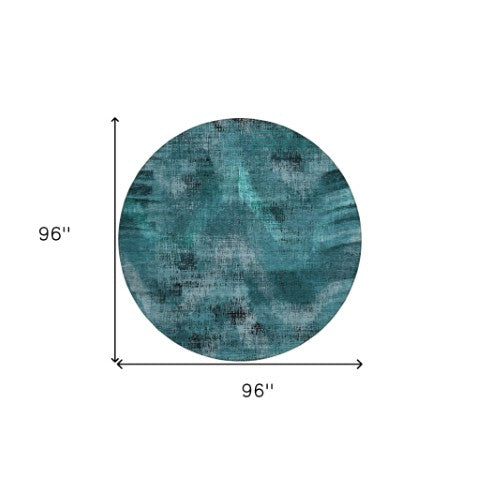 Homeroots 3' Brown Taupe And Salmon Abstract Washable Area Rug For Indoor And Outdoor Spaces, Durable Design 8' Round Polyester 587154