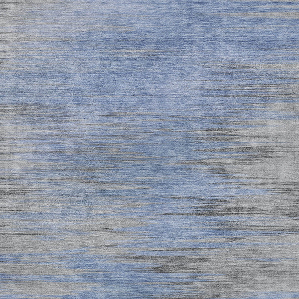 Homeroots 3' Denim Blue Abstract Washable Indoor Outdoor Area Rug - Stylish, Durable, And Easy To Maintain 3' X 5' Polyester 587158