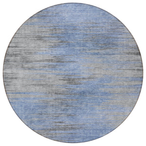 Homeroots 3' Denim Blue Abstract Washable Indoor Outdoor Area Rug - Stylish, Durable, And Easy To Maintain 8' Round Polyester 587160