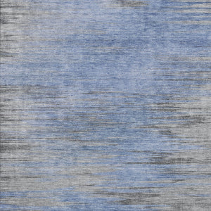 Homeroots 3' Denim Blue Abstract Washable Indoor Outdoor Area Rug - Stylish, Durable, And Easy To Maintain 9' X 12' Polyester 587162