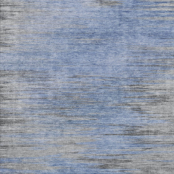 Homeroots 3' Denim Blue Abstract Washable Indoor Outdoor Area Rug - Stylish, Durable, And Easy To Maintain 9' X 12' Polyester 587162