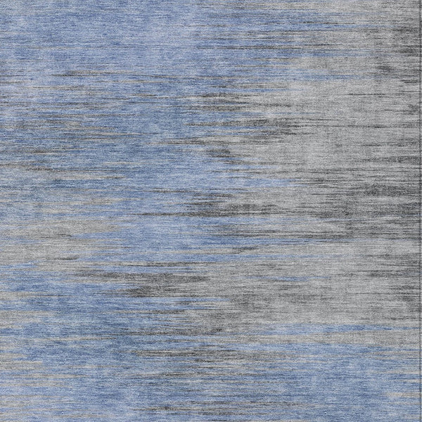Homeroots 3' Denim Blue Abstract Washable Indoor Outdoor Area Rug - Stylish, Durable, And Easy To Maintain 10' X 14' Polyester 587163