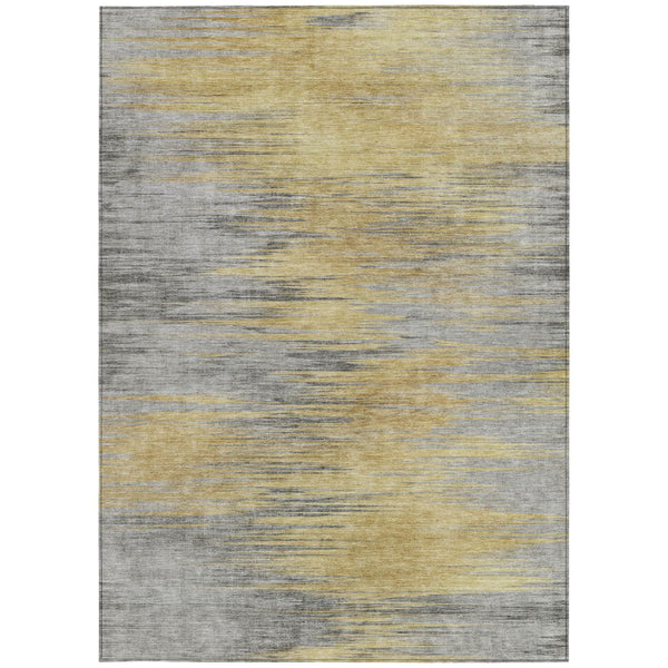 Homeroots 3' Denim Blue Abstract Washable Indoor Outdoor Area Rug - Stylish, Durable, And Easy To Maintain 5' X 8' Polyester 587165