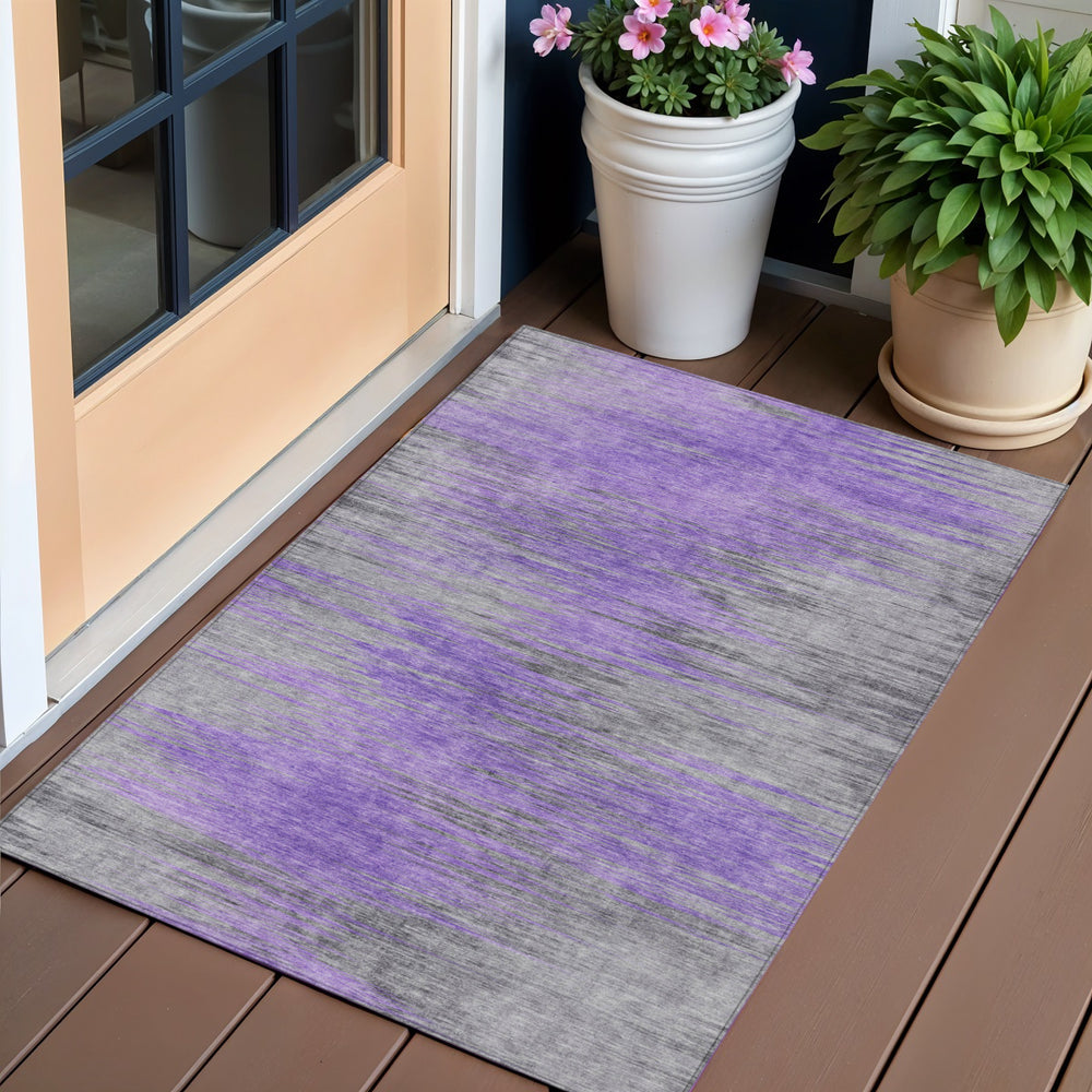 Homeroots 3' Denim Blue Abstract Washable Indoor Outdoor Area Rug - Stylish, Durable, And Easy To Maintain 3' X 5' Polyester 587170
