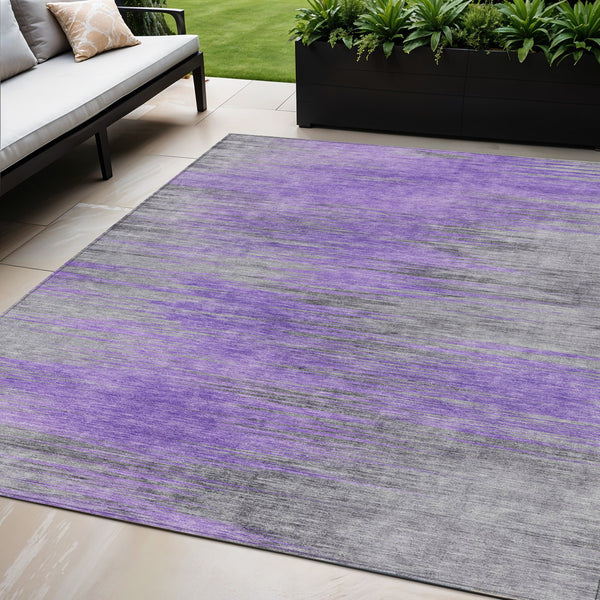 Homeroots 3' Denim Blue Abstract Washable Indoor Outdoor Area Rug - Stylish, Durable, And Easy To Maintain 5' X 8' Polyester 587171