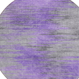 Homeroots 3' Denim Blue Abstract Washable Indoor Outdoor Area Rug - Stylish, Durable, And Easy To Maintain 8' Round Polyester 587172