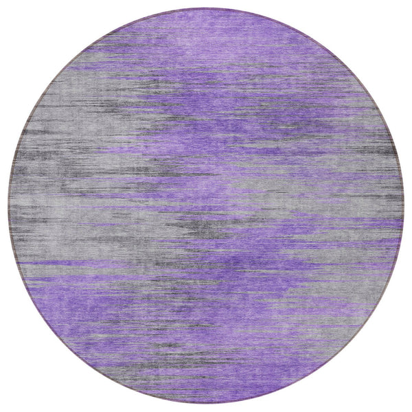 Homeroots 3' Denim Blue Abstract Washable Indoor Outdoor Area Rug - Stylish, Durable, And Easy To Maintain 8' Round Polyester 587172