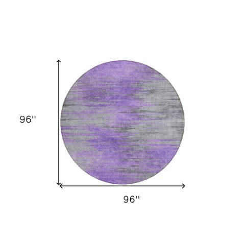 Homeroots 3' Denim Blue Abstract Washable Indoor Outdoor Area Rug - Stylish, Durable, And Easy To Maintain 8' Round Polyester 587172