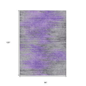 Homeroots 3' Denim Blue Abstract Washable Indoor Outdoor Area Rug - Stylish, Durable, And Easy To Maintain 8' X 10' Polyester 587173