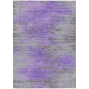 HomeRoots 5' Modern Abstract Area Rug in Purple, Gray & Charcoal - Durable, Washable, Indoor/Outdoor Versatility 8' X 10' 587173