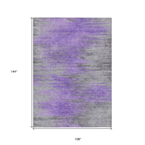 Homeroots 3' Denim Blue Abstract Washable Indoor Outdoor Area Rug - Stylish, Durable, And Easy To Maintain 9' X 12' Polyester 587174