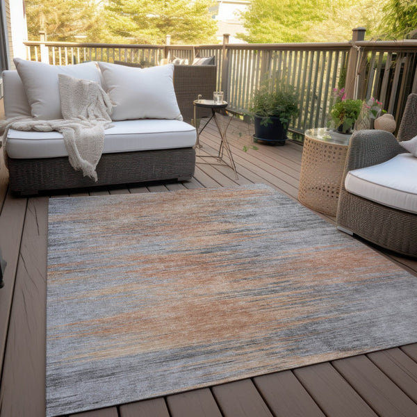 Homeroots 3' Denim Blue Abstract Washable Indoor Outdoor Area Rug - Stylish, Durable, And Easy To Maintain 3' X 5' Polyester 587176