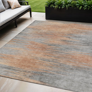 Homeroots 3' Denim Blue Abstract Washable Indoor Outdoor Area Rug - Stylish, Durable, And Easy To Maintain 5' X 8' Polyester 587177