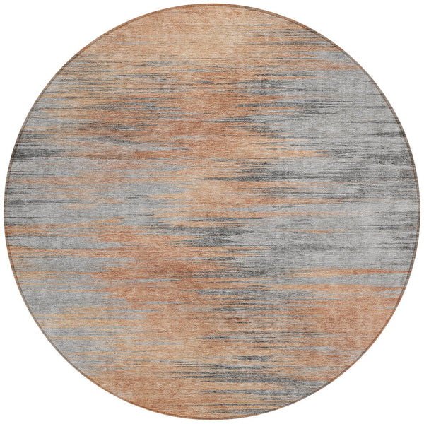 Homeroots 3' Denim Blue Abstract Washable Indoor Outdoor Area Rug - Stylish, Durable, And Easy To Maintain 8' Round Polyester 587178