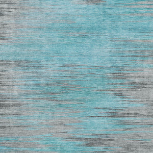 Homeroots 3' Denim Blue Abstract Washable Indoor Outdoor Area Rug - Stylish, Durable, And Easy To Maintain 3' X 5' Polyester 587182