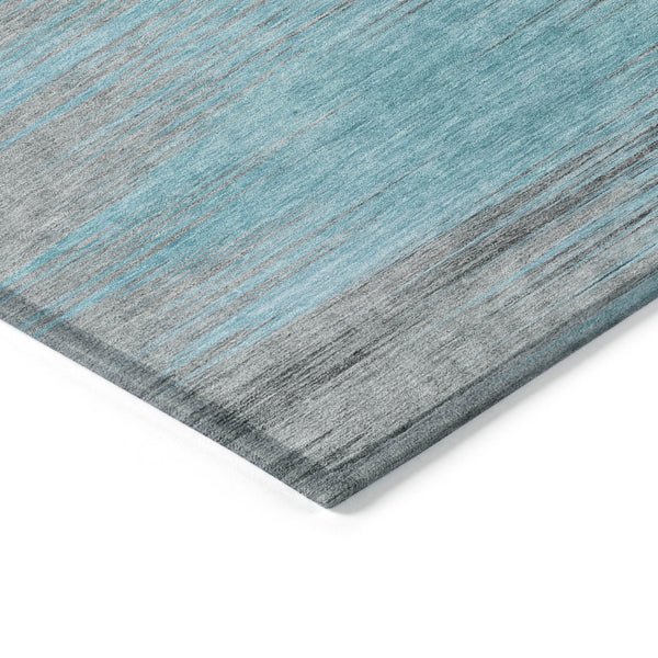Homeroots 3' Denim Blue Abstract Washable Indoor Outdoor Area Rug - Stylish, Durable, And Easy To Maintain 10' X 14' Polyester 587187