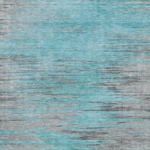 Homeroots 3' Denim Blue Abstract Washable Indoor Outdoor Area Rug - Stylish, Durable, And Easy To Maintain 10' X 14' Polyester 587187