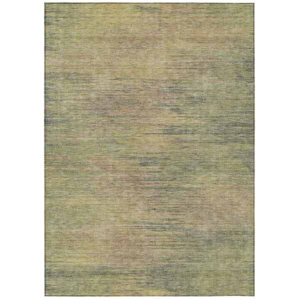 Homeroots 3' Artichoke Green Fern Abstract Washable Rug For Indoor Outdoor Spaces - Durable & Stylish Design 5' X 8' Polyester 587189