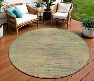 Homeroots 3' Artichoke Green Fern Abstract Washable Rug For Indoor Outdoor Spaces - Durable & Stylish Design 8' Round Polyester 587190