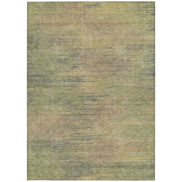 Homeroots 3' Artichoke Green Fern Abstract Washable Rug For Indoor Outdoor Spaces - Durable & Stylish Design 8' X 10' Polyester 587191