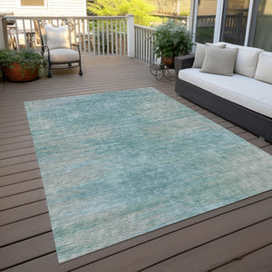 Homeroots 3' Artichoke Green Fern Abstract Washable Rug For Indoor Outdoor Spaces - Durable & Stylish Design 3' X 5' Polyester 587194