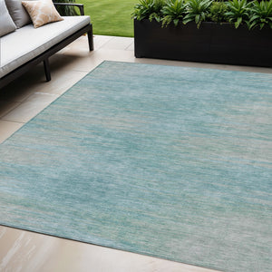 Homeroots 3' Artichoke Green Fern Abstract Washable Rug For Indoor Outdoor Spaces - Durable & Stylish Design 5' X 8' Polyester 587195