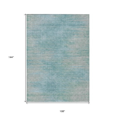 Homeroots 3' Artichoke Green Fern Abstract Washable Rug For Indoor Outdoor Spaces - Durable & Stylish Design 9' X 12' Polyester 587198