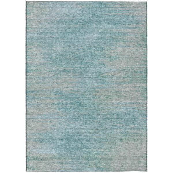 HomeRoots 9' Aqua Teal Blue and Gray Abstract Washable Area Rug for Indoor and Outdoor High-Traffic Spaces 9' X 12' 587198
