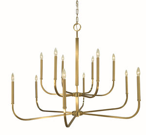 Framburg 12-light Brushed Brass Manhattan Chandelier - Handcrafted Elegance For Modern Dining Spaces Brushed Brass Metal 5872 Br