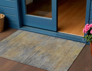 Homeroots 3' Artichoke Green Fern Abstract Washable Rug For Indoor Outdoor Spaces - Durable & Stylish Design 3' X 5' Polyester 587200