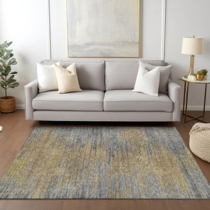 Homeroots 3' Artichoke Green Fern Abstract Washable Rug For Indoor Outdoor Spaces - Durable & Stylish Design 3' X 5' Polyester 587200